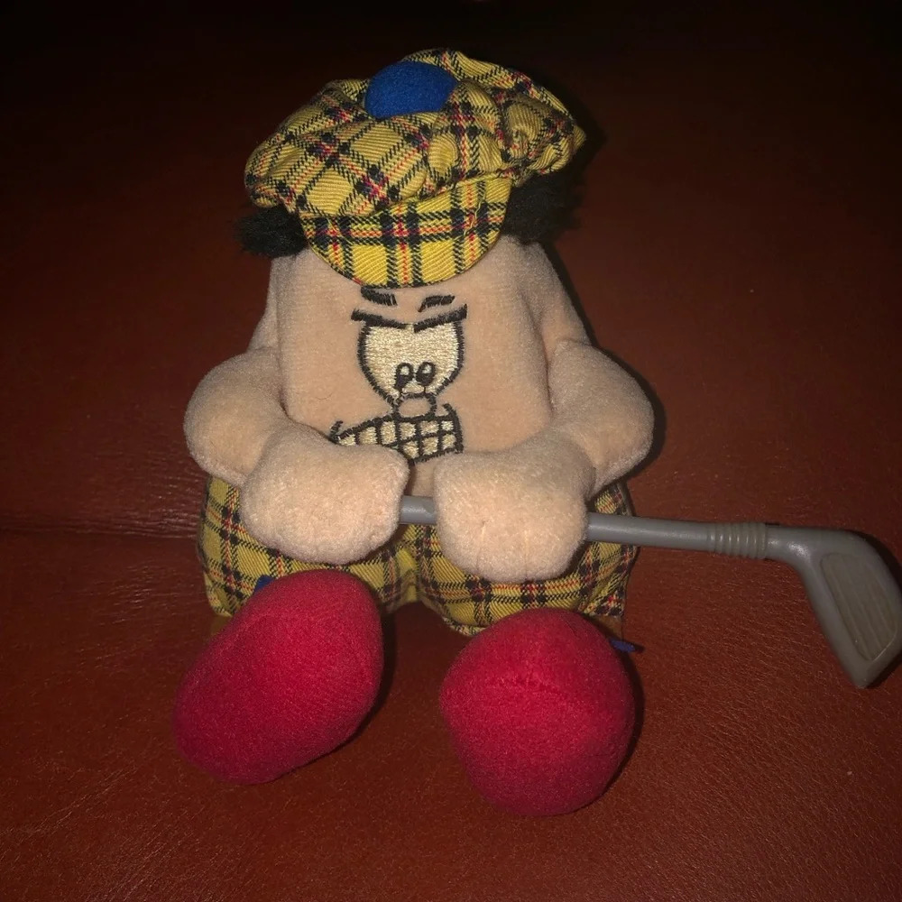 Vintage 90s Silly Slammers McDuff Golfer Plush Bean Bag Toy No Sound